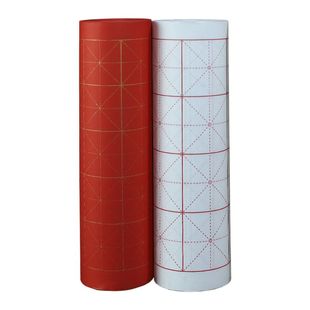 百米长卷书画宣纸米字格纸毛笔书法练字纸 带格长卷书法专用作品纸 半生熟大卷仿古白色黄色大红色写毛笔字纸