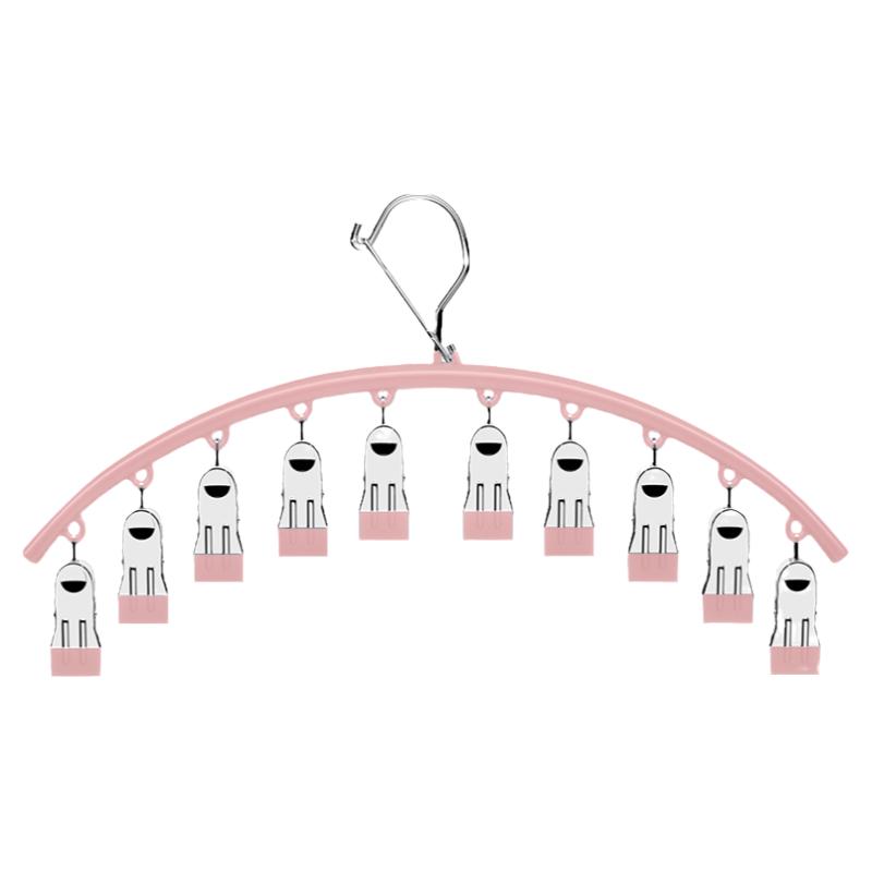 不锈钢袜架实心多夹子加粗带家用衣挂文胸罩挂钩防风晒袜子晾衣架