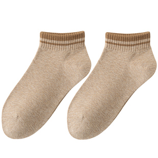 纯棉短袜子女士春秋季吸汗防臭抗菌全棉透气运动秋冬款短筒袜无骨