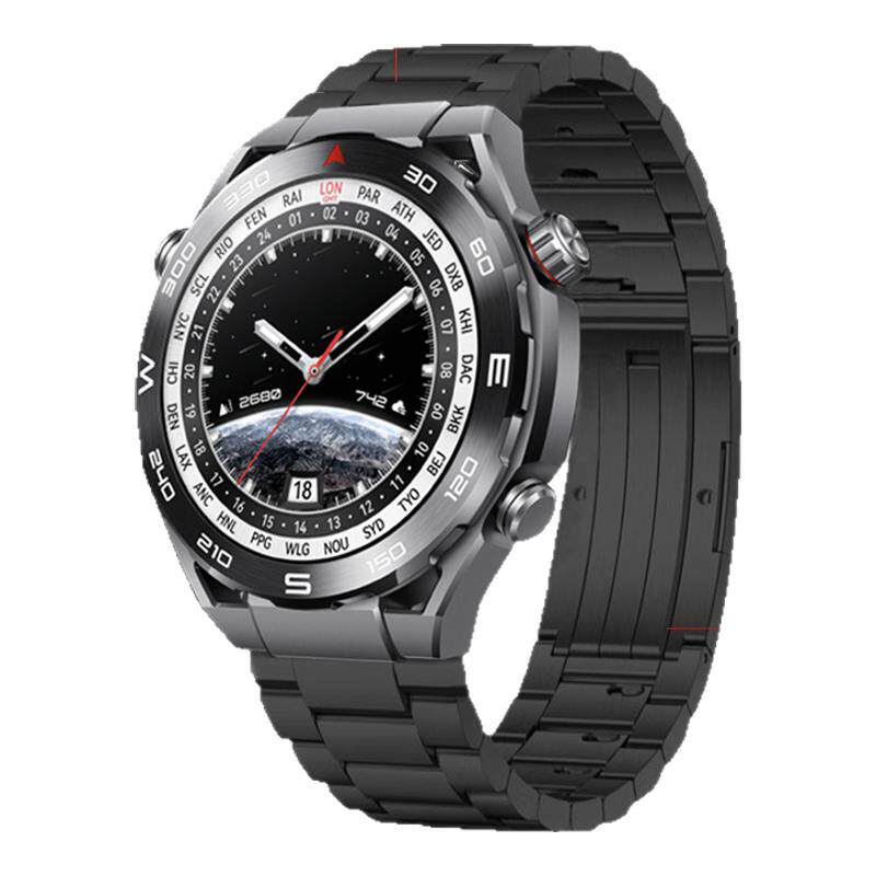适用oppowatchx3手表带X2三珠全钛watchS表带watchX运动watch4pro智能腕表3pro男士大漠银月金属墨石岩黑表链