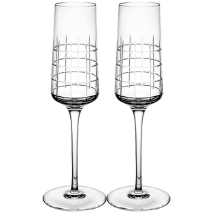 CHRISTOFLE昆庭 Graphik几何线水晶玻璃香槟杯家用高脚杯新年送礼