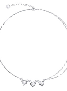 leloup三颗爱心不对称项链