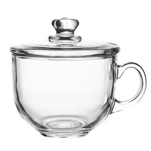 钢化玻璃杯子带盖耐热家用泡茶水杯加厚牛奶杯早餐杯可微波炉无铅