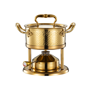 吉美高端316L单人小火锅瓦斯炉一人一锅家用小型商用会所充气式具