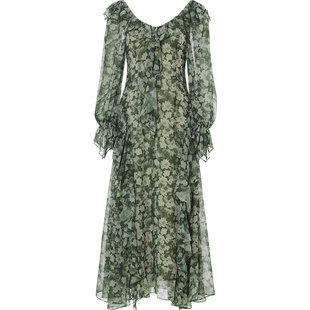 从那以后法式碎花裙设计感长裙小众度假裙子长袖长款连衣裙女开春