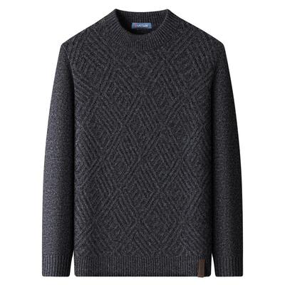 梦特娇纯绵羊毛绞花商务羊毛衫