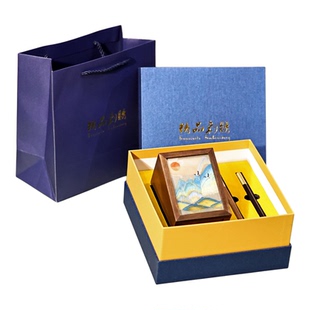 湘绣精品双面绣苏绣胡桃木笔筒手工刺绣中国风送老师企业礼物礼品