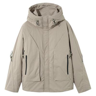 流石男装高端工装羽绒服白鸭绒