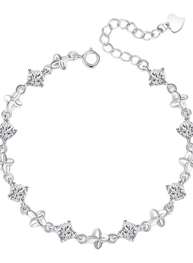 925纯银韩版四叶草手链