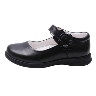 新品女童黑色皮鞋春秋公主鞋真皮大童胖脚软底单鞋白极英伦演出鞋