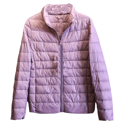 分格充绒纯色显瘦立领轻薄羽绒服