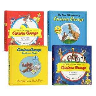 【自营】现货 英文原版 Curious George 好奇猴乔治 32个故事大合辑 精装绘本4册 汪培珽书单第3阶段
