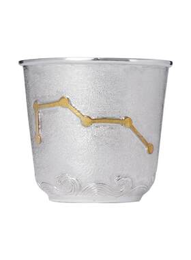 道轩堂 纯银酒杯一两杯 北斗七星酒杯999足银 道系手工礼品礼盒装