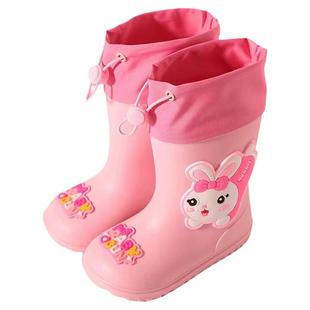 儿童雨鞋男童宝宝雨靴女童小学生防滑防水加绒保暖胶鞋短大童雨天