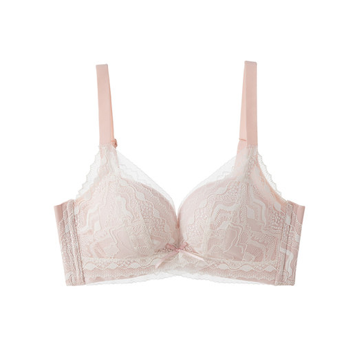 舒适显大圆润饱满透气蕾丝小胸聚拢内衣女平胸无钢圈提拉平胸文胸