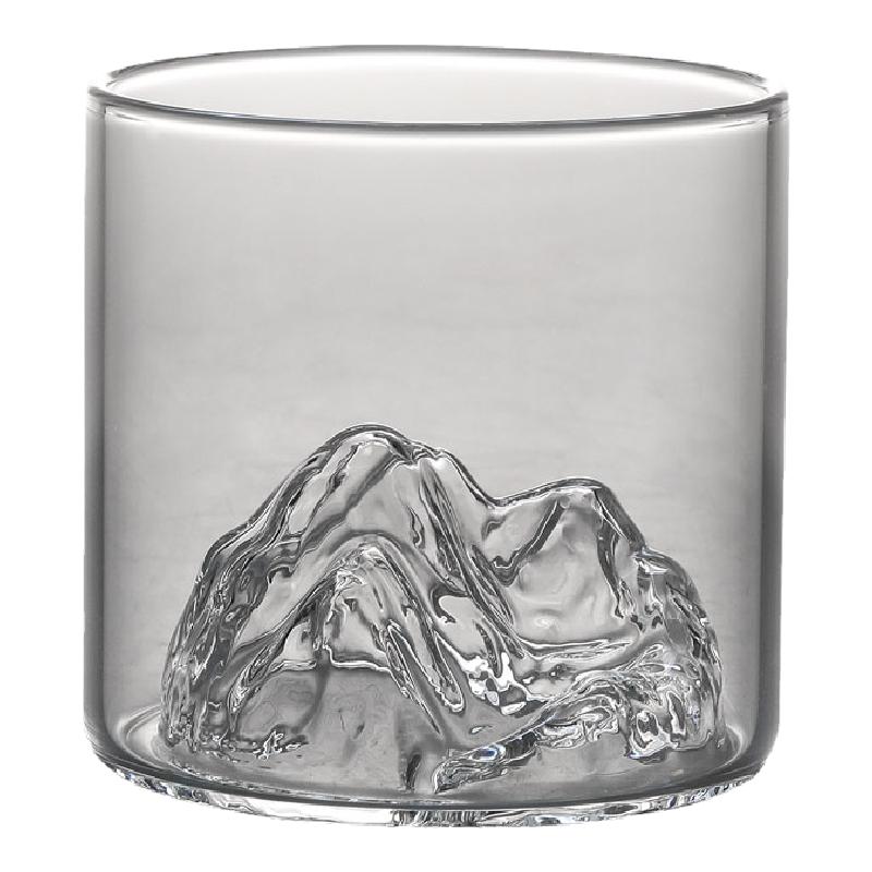 富士山玻璃杯子观山式水杯日本茶杯藏山酒杯家用耐热禅意设计单杯