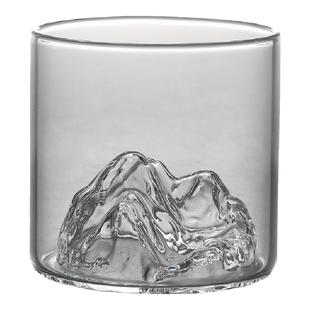 富士山玻璃杯子观山式水杯日本茶杯藏山酒杯家用耐热禅意设计单杯
