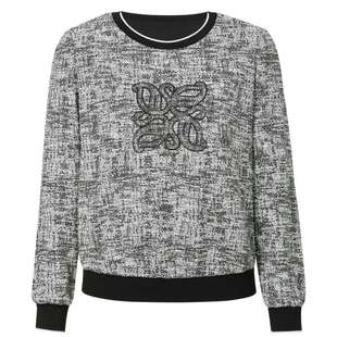 【轻氧户外】NAERSI娜尔思经典黑白花纱衫优雅肌理26春季新款上衣