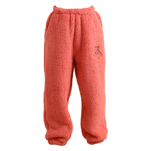 儿童法兰绒家居裤加厚单裤男女童宝宝珊瑚绒睡裤可外穿暖暖裤冬季