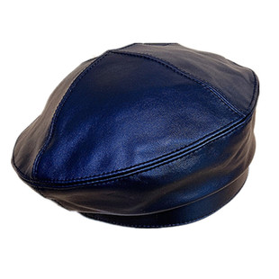 俄罗斯风格女士真皮贝雷帽秋冬女款时尚羊皮女款蓓蕾帽绵羊皮帽子