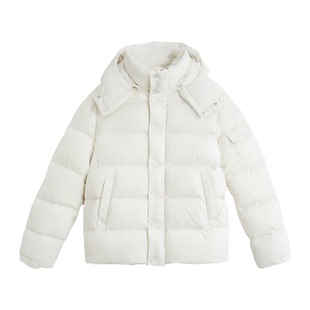 a02短款羽绒服冬季女款2025新款泡芙轻薄派克服白色连帽外套女