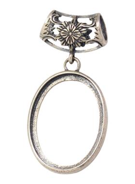 男女款S925纯银DIY镶嵌吊坠空托