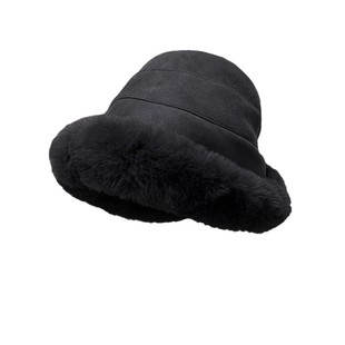 2025韩版复古麂皮绒加绒保暖蒙古帽显脸小冬季保暖羊羔渔夫帽女潮