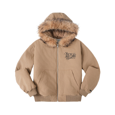 【Rick and Morty官方联名】WHOOSIS 复古毛领夹棉水洗外套秋冬男