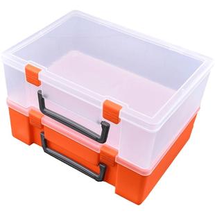收纳箱档案收纳盒整理盒家用样品盒零件盒翻盖工具盒子透明塑料盒