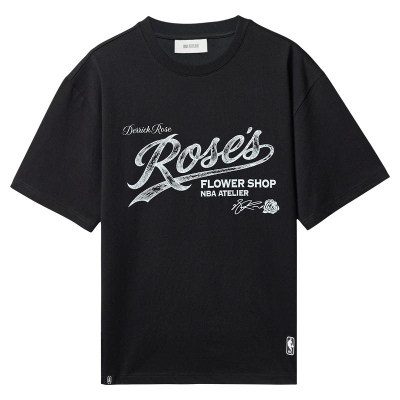 【D.Rose联名】NBA ATELIER罗斯男女同款短袖T恤花卉宽松潮流上衣