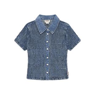 GUESSOriginals 女士松紧牛仔衬衫-W4YG63D5960