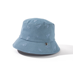 帽仕汇KEYONE帽子女春夏全棉渔夫帽精美龙头刺绣遮阳帽显脸小盆帽