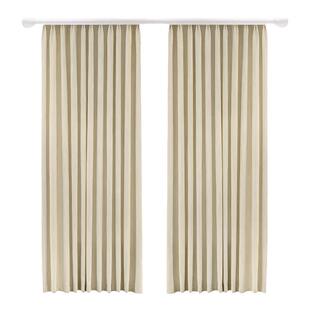 奶油风卧室窗帘全遮光2025新款挂钩式客厅高级感法式奶油色飘窗布