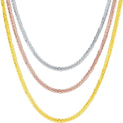 周六福肖邦链18K金项链彩金素链