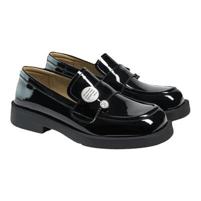 中跟单鞋女英伦小皮鞋乐福鞋