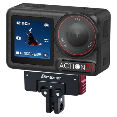 amazear适用DJI大疆Action6/5pro/4旋转磁吸快拆底座osmo360配件