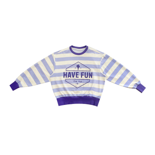 【3折现货】设计师PINKPICK休闲植绒条纹卫衣短裤套装2