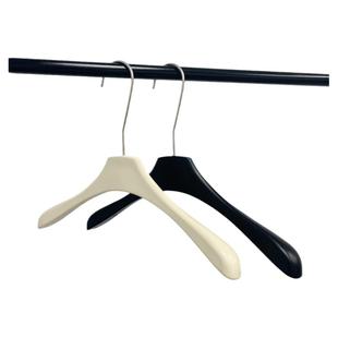 服装店专用网红奶白色衣架塑料仿木衣挂男女装米白防滑衣撑裤架黑