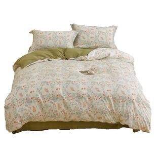 长相知家居60S 长绒棉绣花四件套纯棉床单被罩床上用品