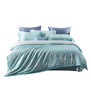 富丽真金家纺莱赛尔天丝四件套春夏冰丝裸凉感床单被套床品安冉