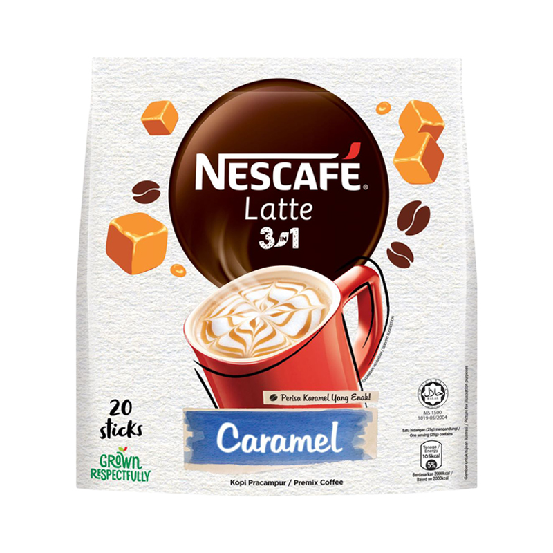 【自营】马来西亚进口 Nestle雀巢正品 焦糖拿铁 速溶咖啡粉500g