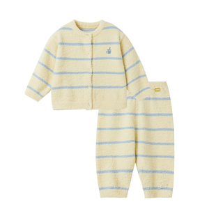 【半边绒】papa爬爬秋冬季儿童家居服男女童加厚保暖柔软居家套装