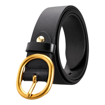 GIOVANNI VALENTINO简约设计牛皮革女士腰带时尚复古休闲金属皮带