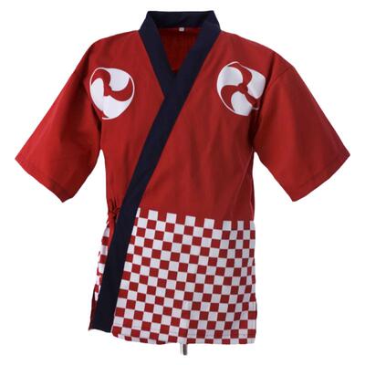 格子日韩寿司料理日式厨师工衣男女制服上装工作服