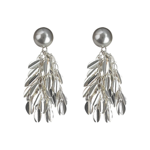 轻奢风瀑布流苏耳环女法式小众复古珍珠耳钉高级感长款显脸瘦耳饰