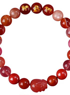 普陀山马年红玛瑙多宝手串