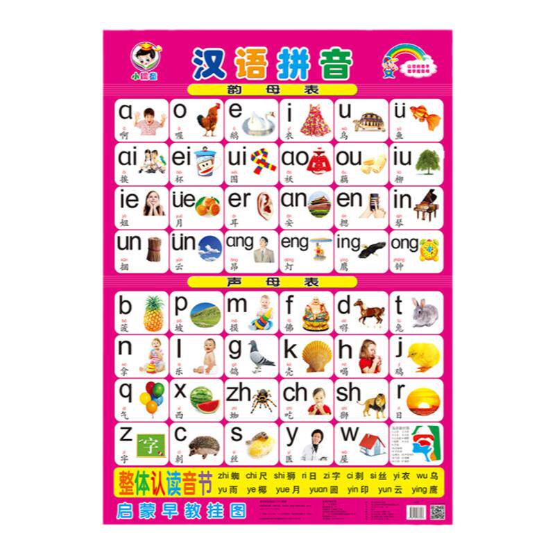 宝宝挂图婴幼儿童识图0-3画报启蒙早教拼音挂图墙贴看图识字贴画