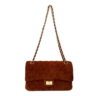 小香风链条包百搭麂皮单肩腋下包