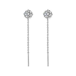 金美澳长款纯银耳线女2026年新款爆款高级感流苏耳环耳坠耳链耳饰