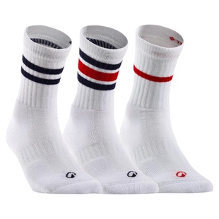 迪卡侬袜子运动袜高帮棉袜透气羽毛球跳绳男女冬季长袜3双OVA1